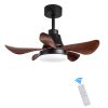 28 lnch Ceiling Fan with Lights Remote Control, Small Ceiling Fan Flush Mount, 5 Reversible Blades, Low Profile Ceiling Fan Light with 6 Speeds 3 Colo