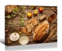 Framed Canvas Wall Art Decor Bread Painting, Still Life Bread Painting Decoration For Restrant, Kitchen, Dining Room, Office Living Room, Bedroom Deco