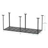 3x8 Overhead Garage Storage Rack, Heavy Duty Adjustable Ceiling Mounted Storage Racks, 750LBS Weight Capacity, Black