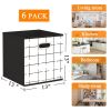 6 Pack Fabric Storage Cubes with Handle, Foldable 13x13 Inch Large Cube Storage Bins, Storage Baskets for Shelves, Storage Boxes for Organizing Closet