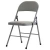 6pcs Elegant Foldable Iron & PVC Chairs for Convention & Exhibition Gray