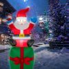 Foot Christmas Inflatable Santa Claus Outdoor Decorations with Build-in LED Lights, Waterproof Xmas Family Inflatable Decor for Yard Lawn Garden Home