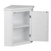 Glancy One Shutter Door Wooden Removable Corner Wall Cabinet, White