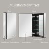 80" x 30" Black Medicine Cabinets with Mirror Recessed or Surface Wall-Mounted Aluminum Alloy Vanity Mirror with Storage