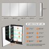 80" x 30" Black Medicine Cabinets with Mirror Recessed or Surface Wall-Mounted Aluminum Alloy Vanity Mirror with Storage