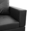 Black Faux Leather 3-Piece Couch Living Room Sofa Set B