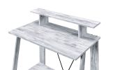 Nypho Writing Desk; Antique White & Black Finish YJ