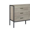 Wood Dresser with 6 Drawers, Wooden Storage Closet for Bedroom, Solid Clothes Cabinet with Sturdy Steel Frame, 48.58"W√ó15.75"D√ó31.22"H, 48 inch, Rus