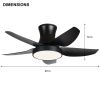 42 Inch Ceiling Fan with LED Lights(Black)