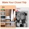 3 Pack Foldable Storage Bin with Lid Stackable Plastic Closet Organizer with Handle Divider Collapsible Drawer Organizer for Toys Clothes