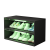 Black Glass Door Shoe Storage Cabinet for Sneakers with RGB LED Light ‚Äì Expertly Crafted Wooden Display Showcase