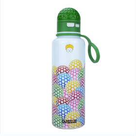 Golf Pattern Straw Lid Water Bottle; Flip & Sip Double Stainless Steel Thermal Insulation; Sports Bottle; Outdoor Mug (capacity: 42 OZ)