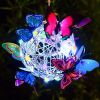 1pc LED Solar Butterfly Ball Wind Chime Light Hanging Lantern Garden Yard Decor Solar Lights Outdoor Butterfly Lights Garden Decorative Solar Lights W