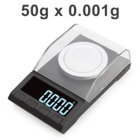 0.001g High Precision digital Carat Scale Medicinal Electronic Jewelry Scales Gold Germ Laboratory Balance milligram scale (Ships From: China, Color: 50g 0.001g)