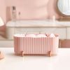 1pc 3 Compartments Storage Box; Jewelry Cosmetic Cotton Swab Storage Box; Cotton Swab Dispenser; Q-tip Dispenser For Cotton Pads