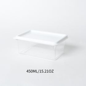 1pc Transparent Container; Refrigerator Fruit Storage Box; Food Sealed Box; Freezer Box; Storage Box; Kitchen Supplies (capacity: 450ML)