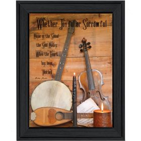 "Music" By Billy Jacobs, Printed Wall Art, Ready To Hang Framed Poster, Black Frame (Color: as Pic)