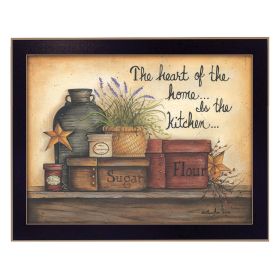 "Heart of the Home" By Mary June, Printed Wall Art, Ready To Hang Framed Poster, Black Frame (Color: as Pic)