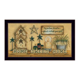 "Home Sweet Home" By Mary June, Printed Wall Art, Ready To Hang Framed Poster, Black Frame (Color: as Pic)