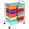 15-Drawer Utility Rolling Organizer Cart Multi-Use Storage