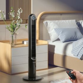 42 Inch 80 Degree Tower Fan with Smart Display Panel and Remote Control (Color: Black)