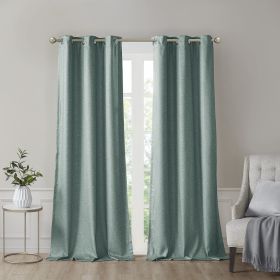 Tonal Printed Faux Silk Total Blackout Curtain Panel Pair (Color: as Pic)