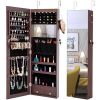 LED Lights Jewelry Storage Mirror Cabinet