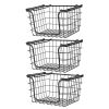 Oceanstar Stackable Metal Wire Storage Basket Set for Pantry, Countertop, Kitchen or Bathroom ‚Äì Black, Set of 3