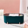 1pc 3 Compartments Storage Box; Jewelry Cosmetic Cotton Swab Storage Box; Cotton Swab Dispenser; Q-tip Dispenser For Cotton Pads