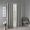 Printed Heathered Blackout Grommet Top Curtain Panel