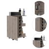 Tennessee Bar Cart, One Cabinet With Division, Six Cubbies For Liquor, Two Shelves