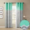 Chevron Printed Room Darkening Grommet Top Panel Pair