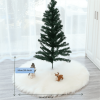 1pc Snow White Faux Fur Christmas Tree Skirt - Festive Holiday Decorations for Home and Party