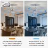 52 inch 4 Lights Ceiling Fan with 5 Wood Blades, Two-color fan blade, AC Motor, Remote Control, Reversible Airflow, 3-Speed, Adjustable Height, Tradit