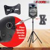 5 Core Speaker Stand Tripod Floor Tall Pair Adjustable Up to 72 Inch DJ Studio Monitor Stands Pole Mount  - SS ECO 2PK WoB