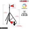 5 Core Speaker Stand Tripod Floor Tall Adjustable Up to 72 Inch DJ Studio Monitor Stands Pole Mount -- SS ECO 1PK WoB