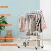 Garment Hanging Rack Clothing Hanging Rail Pillow Shoe Display Organizer Stand Rolling Wheel Clothes Organizer