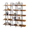 [VIDEO] 5 Tier Bookcase Home Office Open Bookshelf, Vintage Industrial Style Shelf with Metal Frame, MDF Board