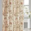 Printed Floral Rod Pocket and Back Tab Voile Sheer Curtain