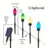 1 Pack 12 In 1 C9 Pointed Bubble Color Lawn Lights, Solar Christmas Decorative Lights, Outdoor Holiday Decorative, Ground Plug-in Lights