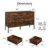 Wood Dresser with 7 Drawers, Wooden Storage Closet for Bedroom, Solid Clothes Cabinet with Sturdy Steel Frame, 48.58"W√ó15.75"D√ó31.22"H, 48 inch, Rus