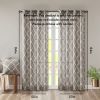 Fretwork Print Grommet Top Window Curtain Panel