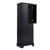 Storage Cabinet with 2 Doors and 4 Drawers for Bathroom, Office, Adjustable Shelf, MDF Board with Painted Finish