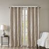 Knitted Jacquard Damask Total Blackout Grommet Top Curtain Panel