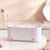 1pc 3 Compartments Storage Box; Jewelry Cosmetic Cotton Swab Storage Box; Cotton Swab Dispenser; Q-tip Dispenser For Cotton Pads