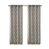 Fretwork Print Grommet Top Window Curtain Panel