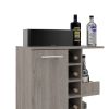 Tennessee Bar Cart, One Cabinet With Division, Six Cubbies For Liquor, Two Shelves