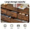 Wood Dresser with 7 Drawers, Wooden Storage Closet for Bedroom, Solid Clothes Cabinet with Sturdy Steel Frame, 48.58"W√ó15.75"D√ó31.22"H, 48 inch, Rus