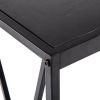 Triamine Board Cross Iron Frame Porch Table Sofa Side Table Black Wood Grain