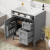 30'' Bathroom Vanity with Top Sink, Modern Bathroom Storage Cabinet with 2 Drawers and a Tip-out Drawer, Single Sink Bathroom Vanity